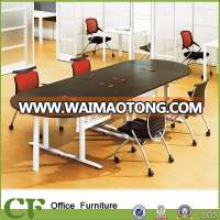 Metal Leg Modern Large Wooden Oval Conference Table for Boardroom Meeting